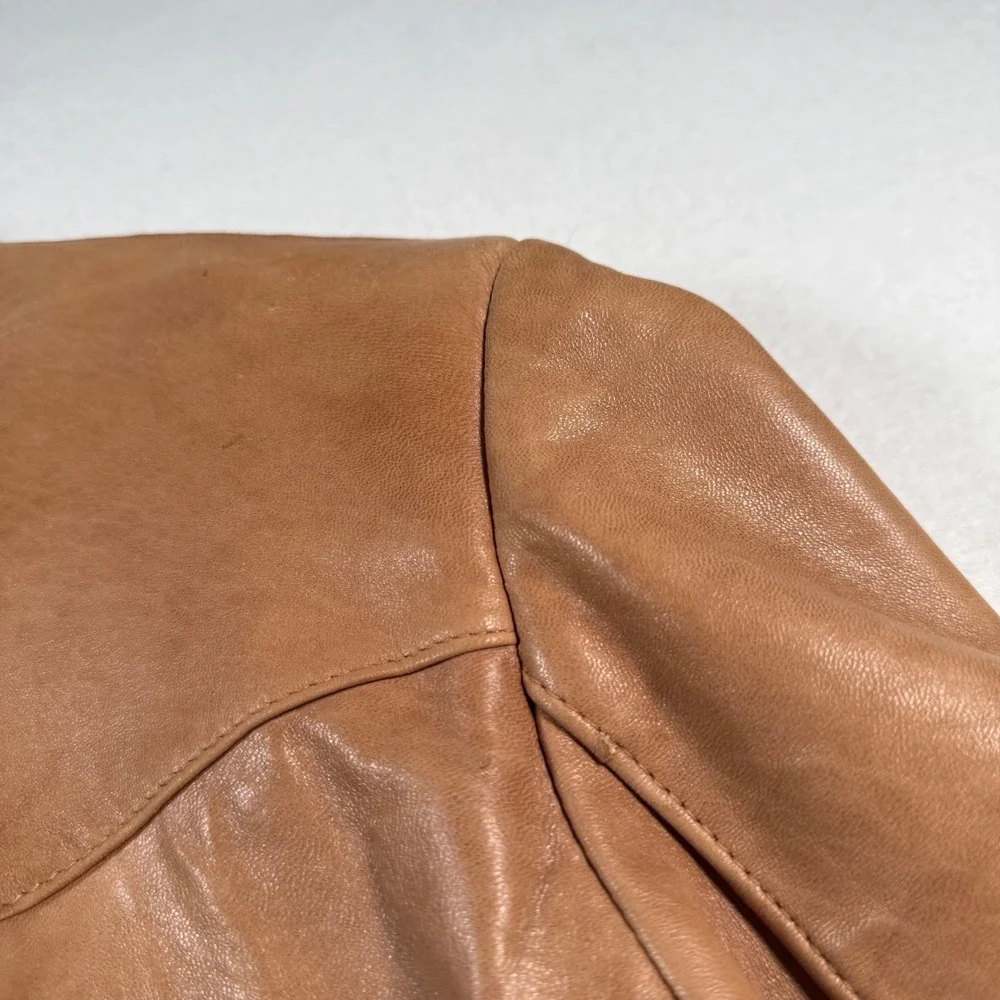Vintage Americana Leather Tan Western Blazer Jacket Mens 44 California Design